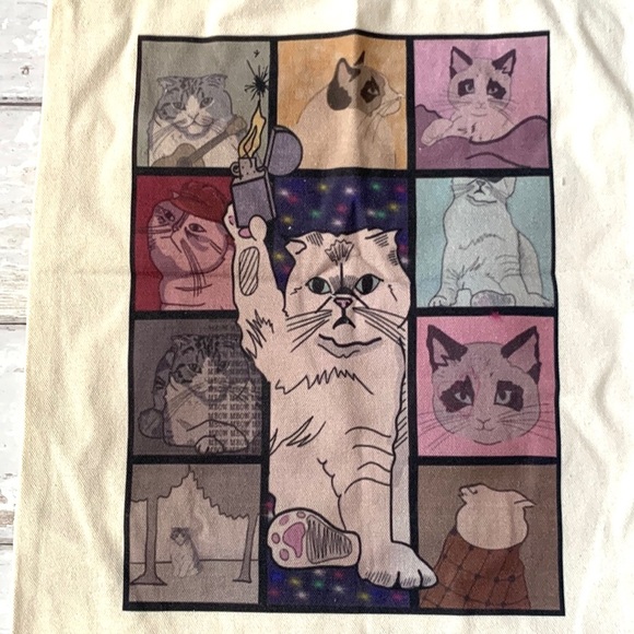 Taylor Swift The Eras Tour Tote Cat as Albums Grid Design Canvas Bag NEW - Picture 3 of 7